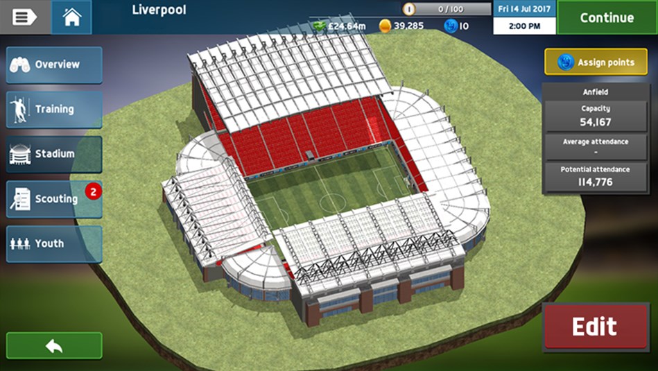 football manager build new stadium